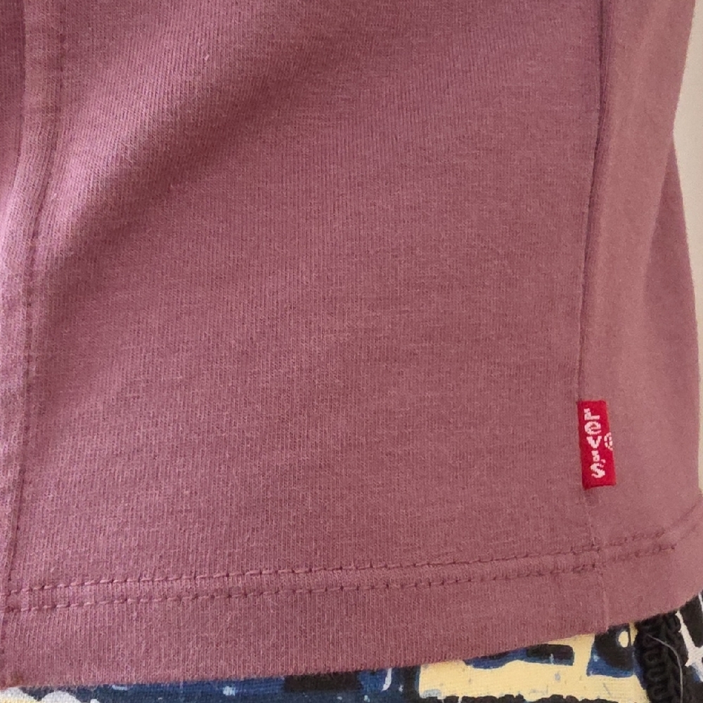 NWT. Levi's Womens (M) Mauve Purple Short Sleeve Corset Style Tee Shirt Crop Top - Picture 2 of 9